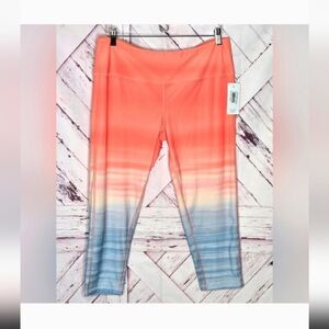 Peach Reversible Capri Cropped Leggings Cali Sunset XXL